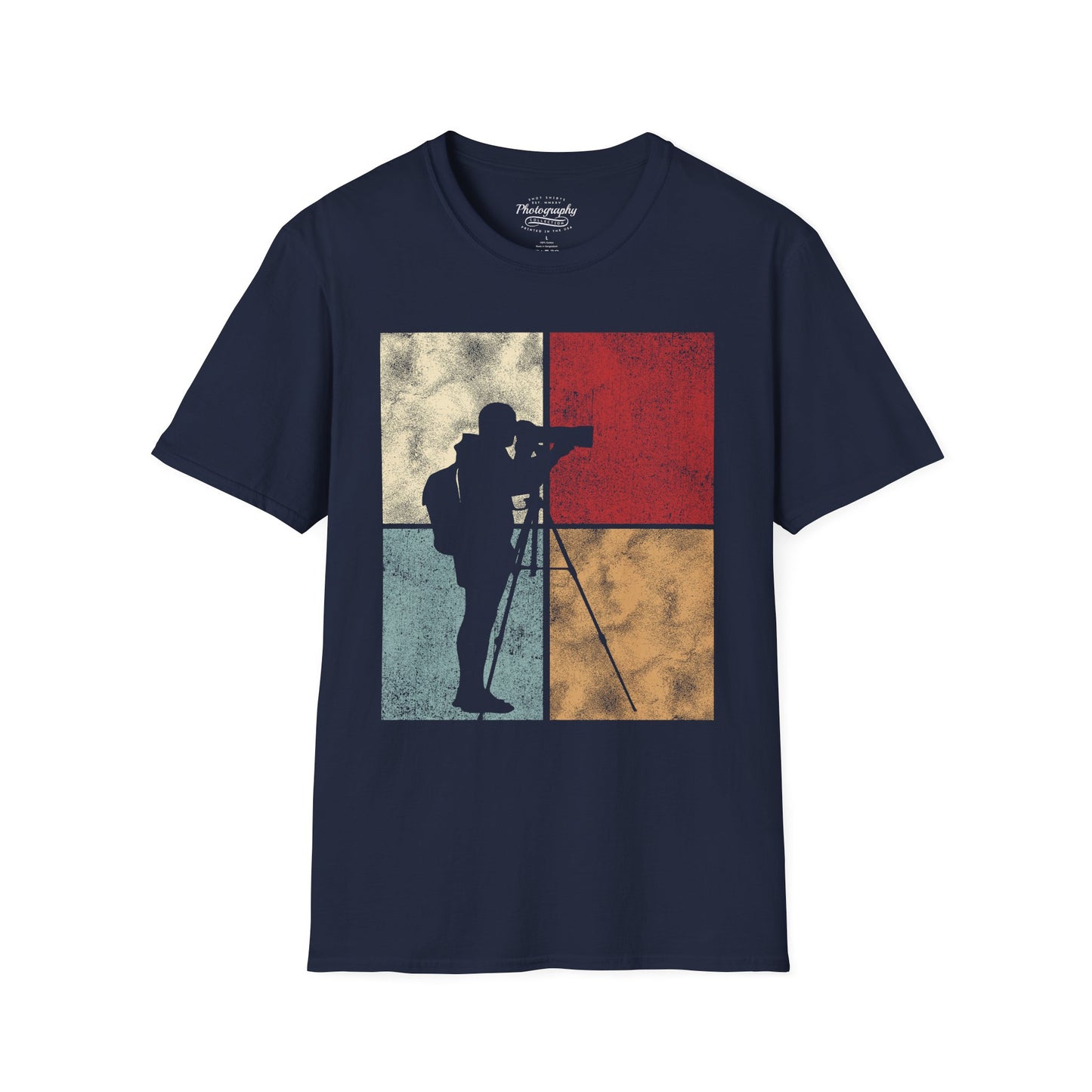 0026. Colored Silhouette Of A Photographer Unisex T-Shirt