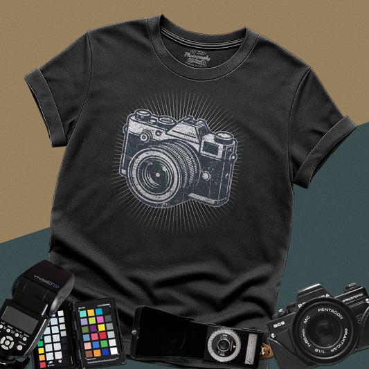0053. Classic Grunge Retro Photo Camera Unisex T-Shirt
