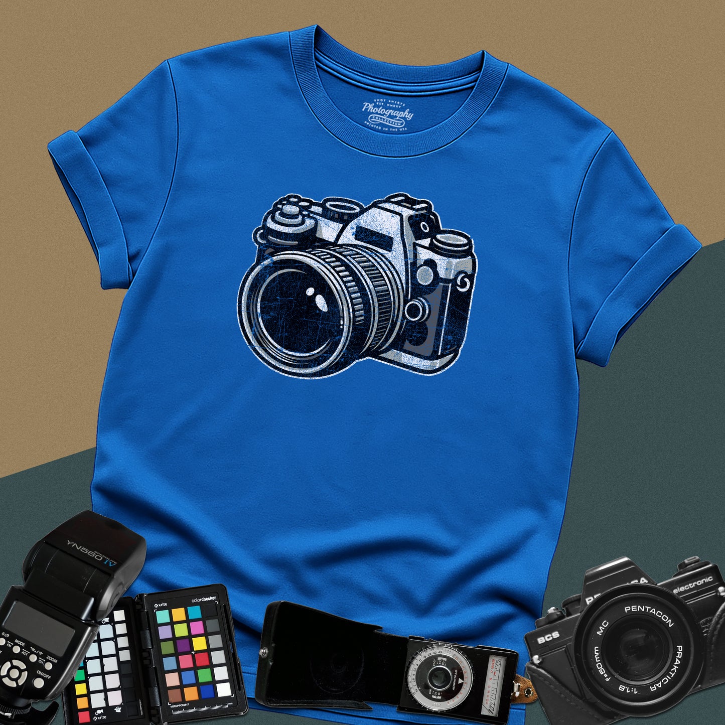 0054. Classic Grunge Photo Camera Unisex T-Shirt