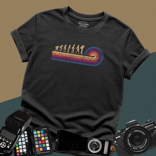 0055. Photographer Evolution Retro Sunset Unisex T-Shirt
