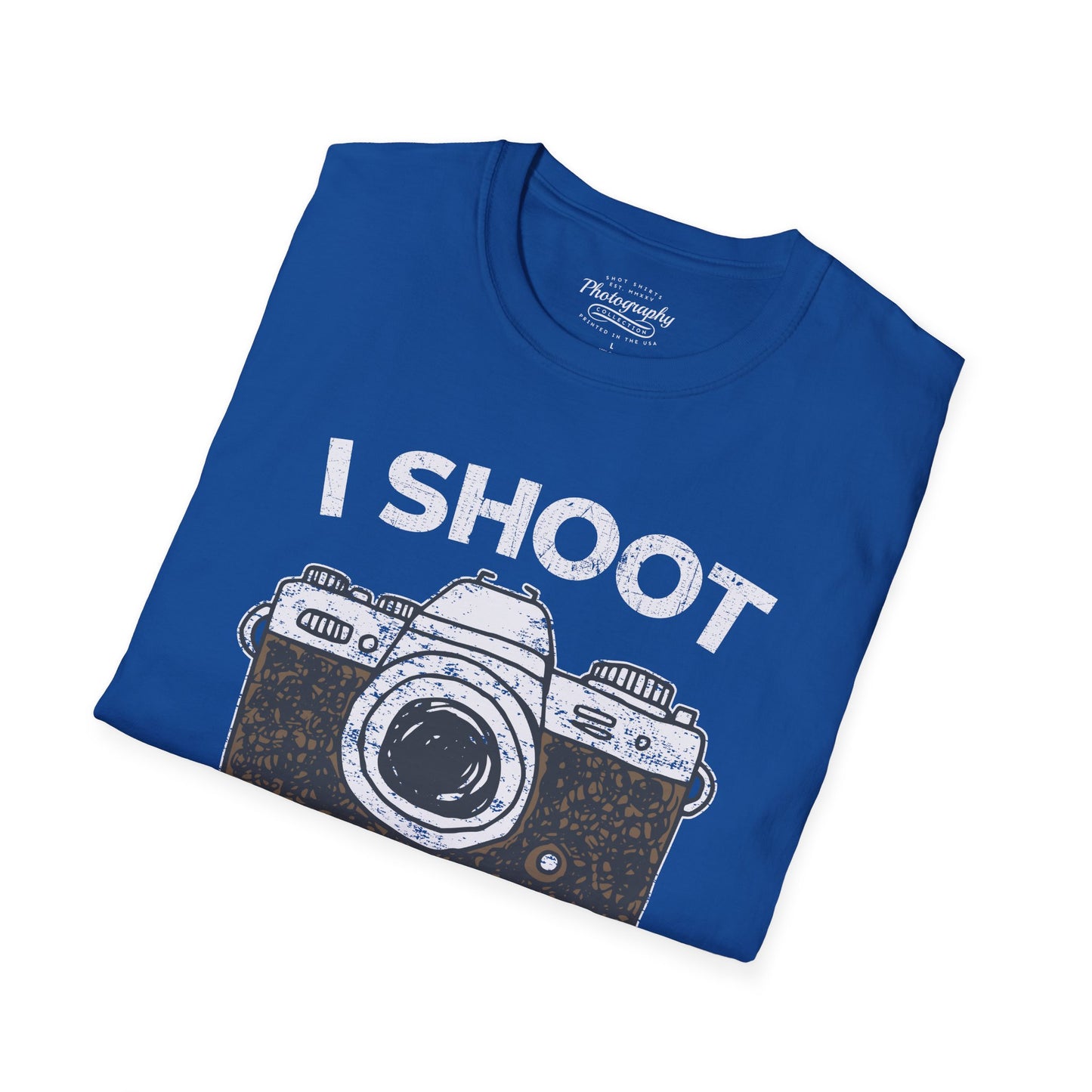 0047. I Shoot People Hand Drawn Retro Photo Camera Unisex T-Shirt