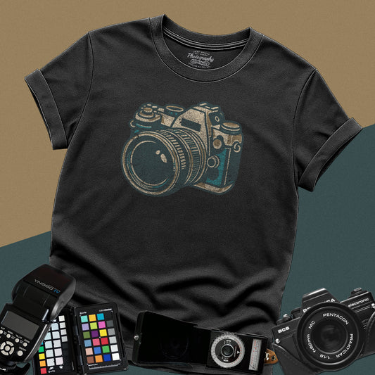 0064. Grunge Classic Photo Camera Unisex T-Shirt