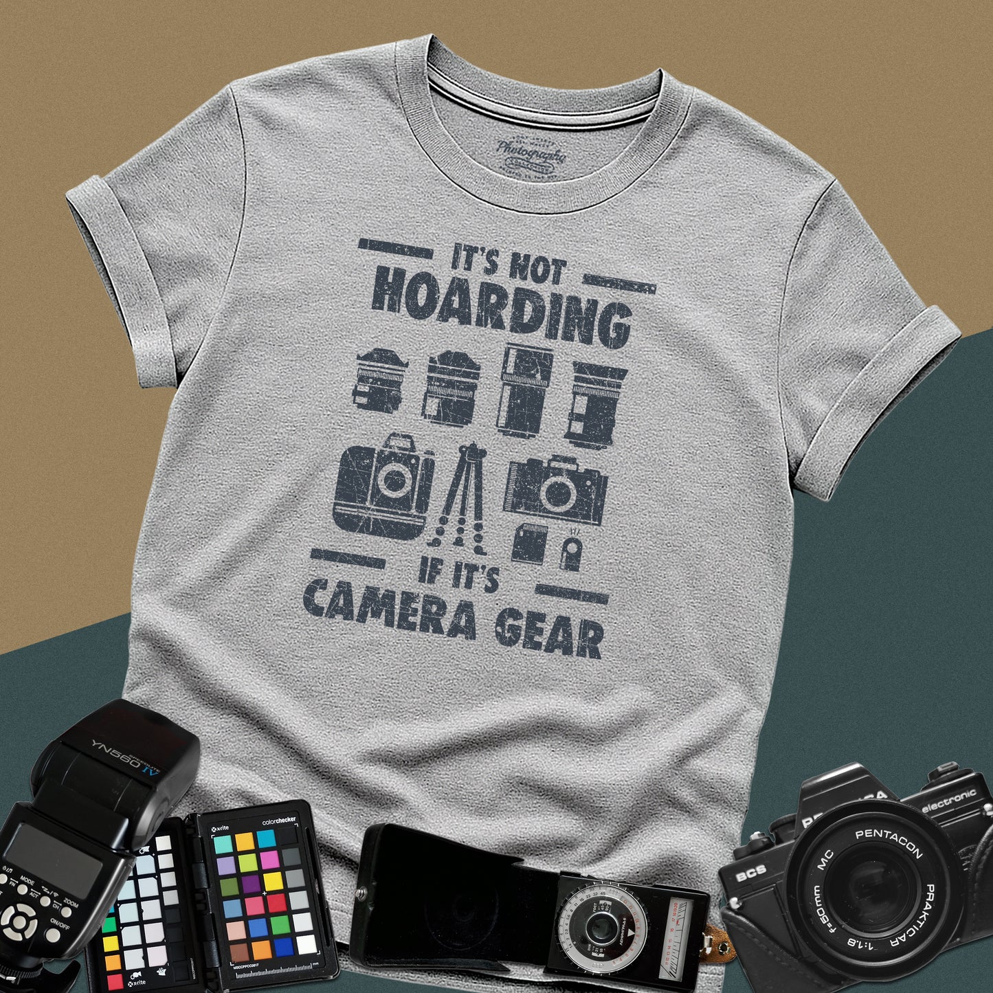 0072. It's Not A Hoarding If It's Camera Gear Grunge Unisex T-Shirt