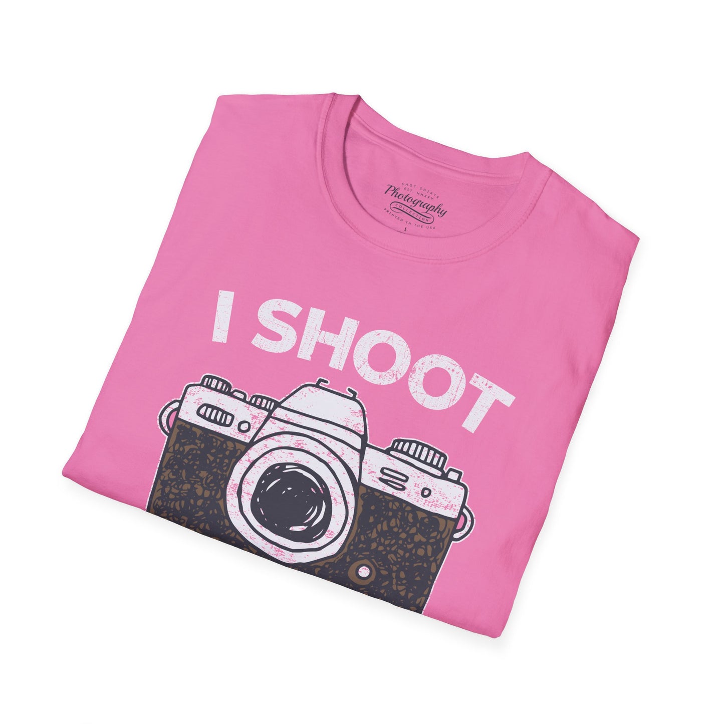 0047. I Shoot People Hand Drawn Retro Photo Camera Unisex T-Shirt