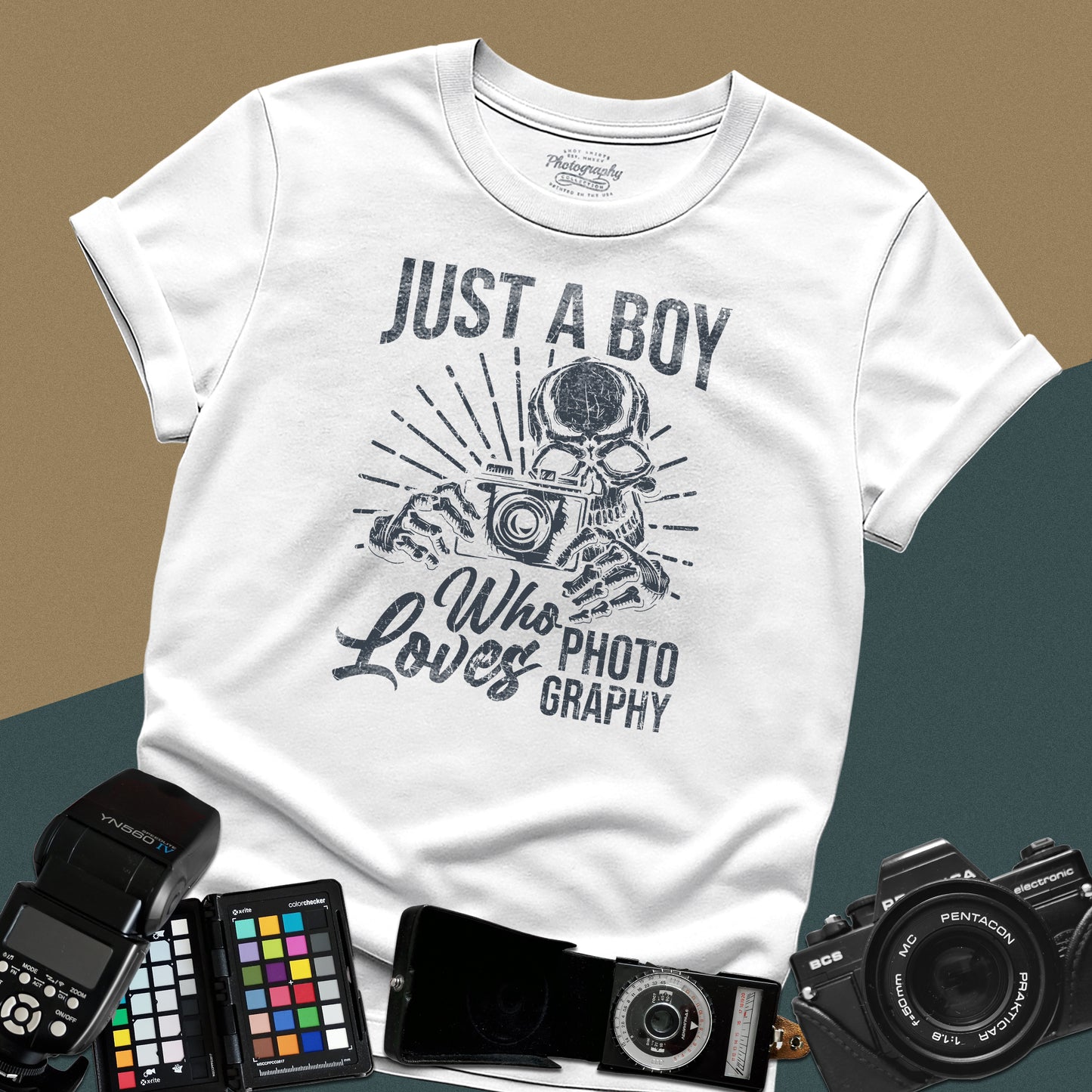0075. Just A Boy Who Loves Photography Unisex T-Shirt