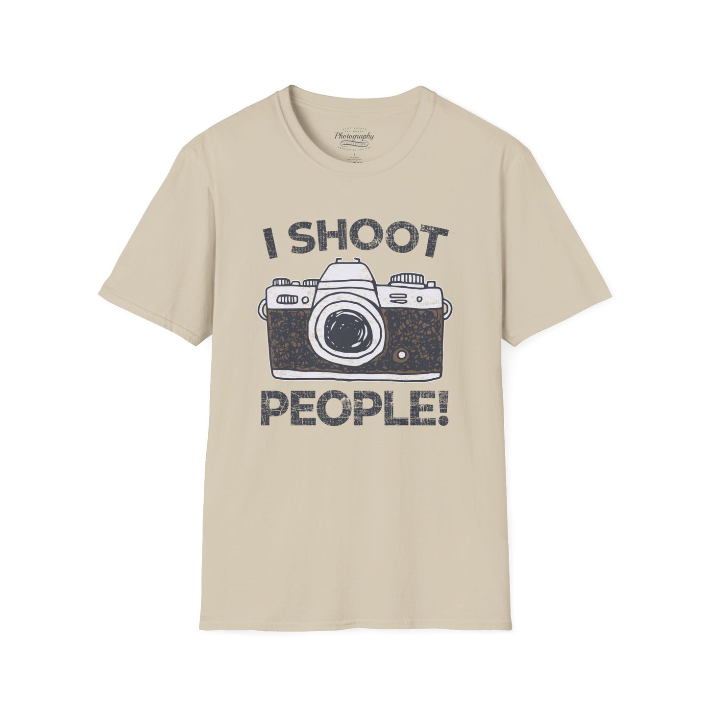 0047. I Shoot People Hand Drawn Retro Photo Camera Unisex T-Shirt