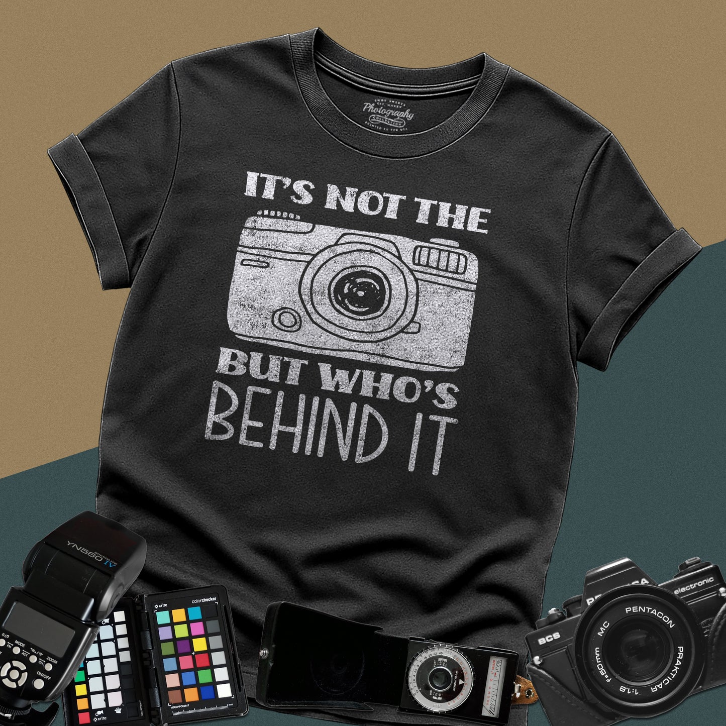 0082. It's Not The Camera But Who's Behind It Grunge Photo Camera Unisex T-Shirt