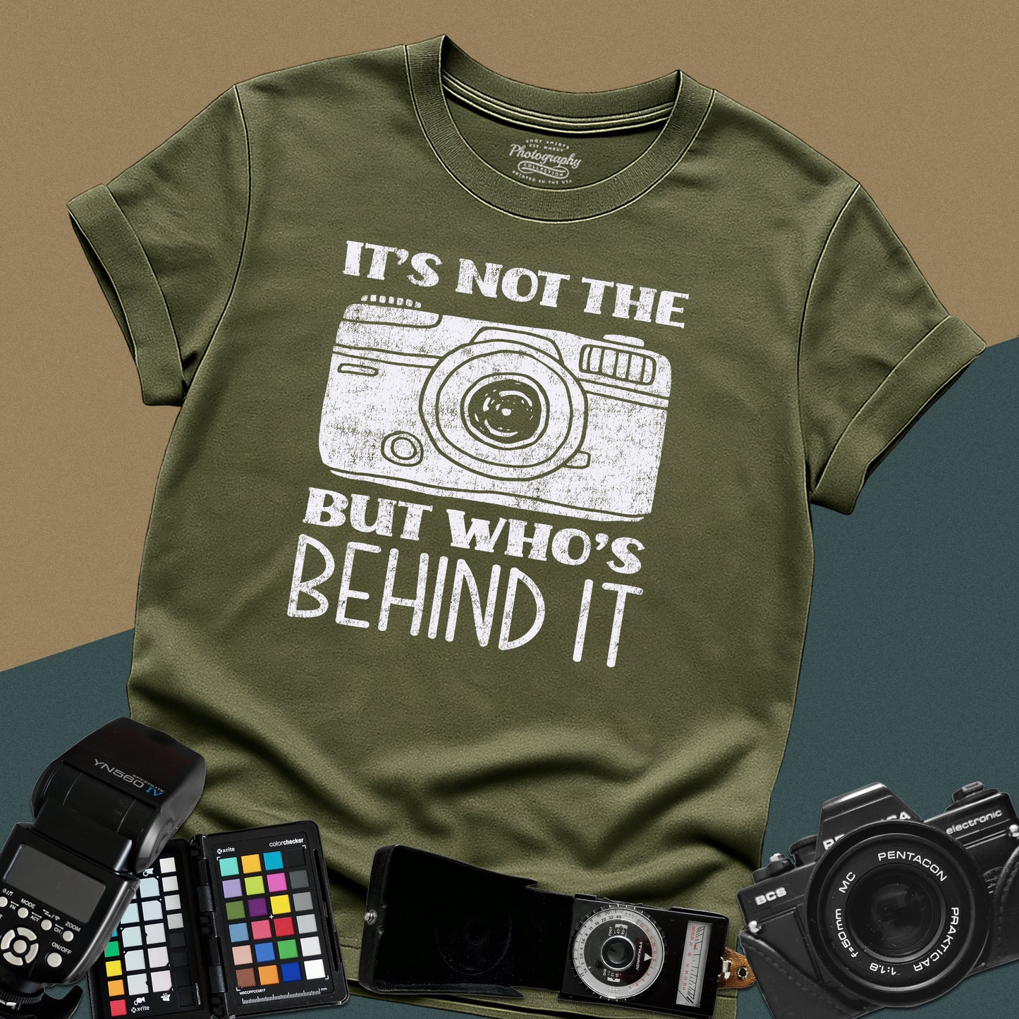 0082. It's Not The Camera But Who's Behind It Grunge Photo Camera Unisex T-Shirt