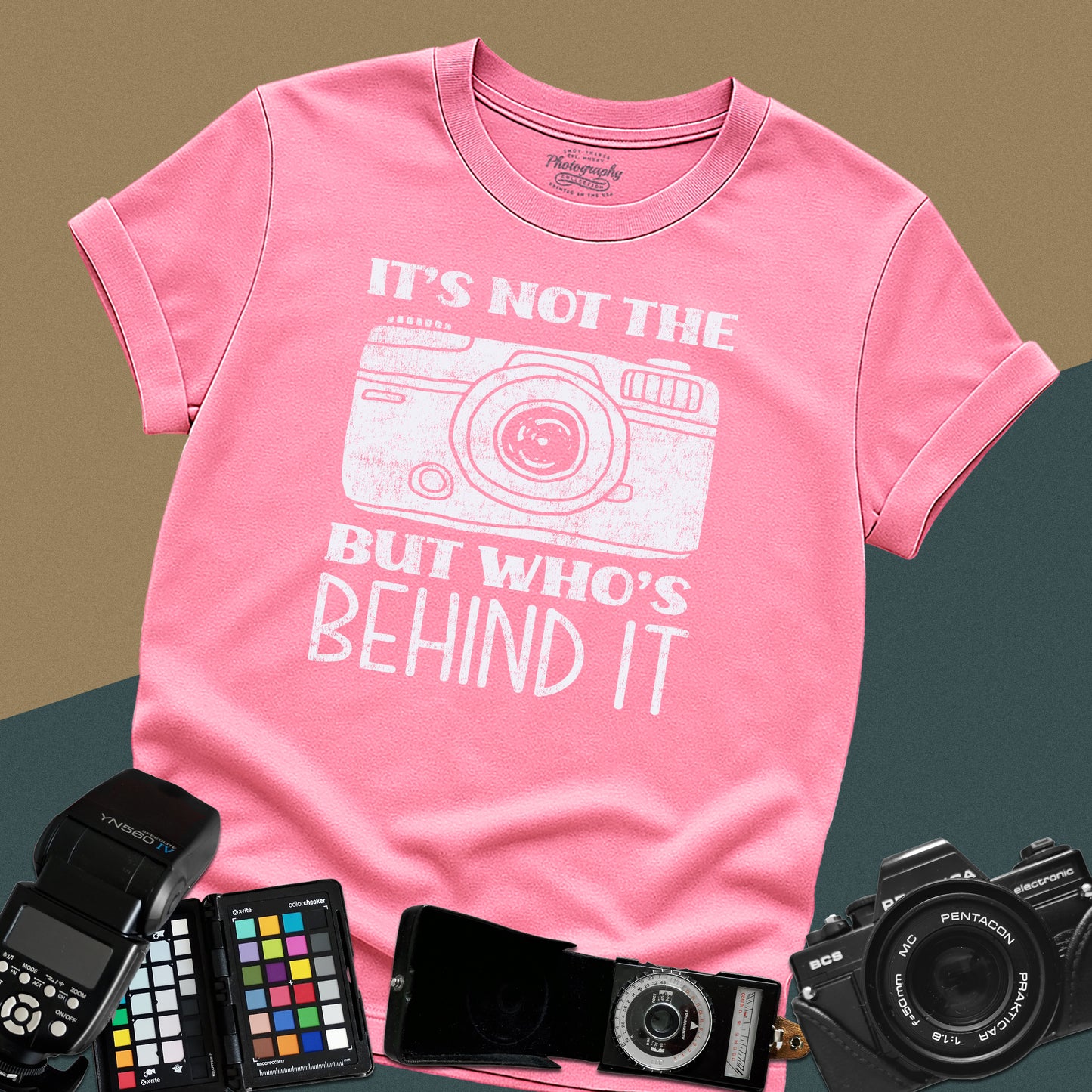 0082. It's Not The Camera But Who's Behind It Grunge Photo Camera Unisex T-Shirt
