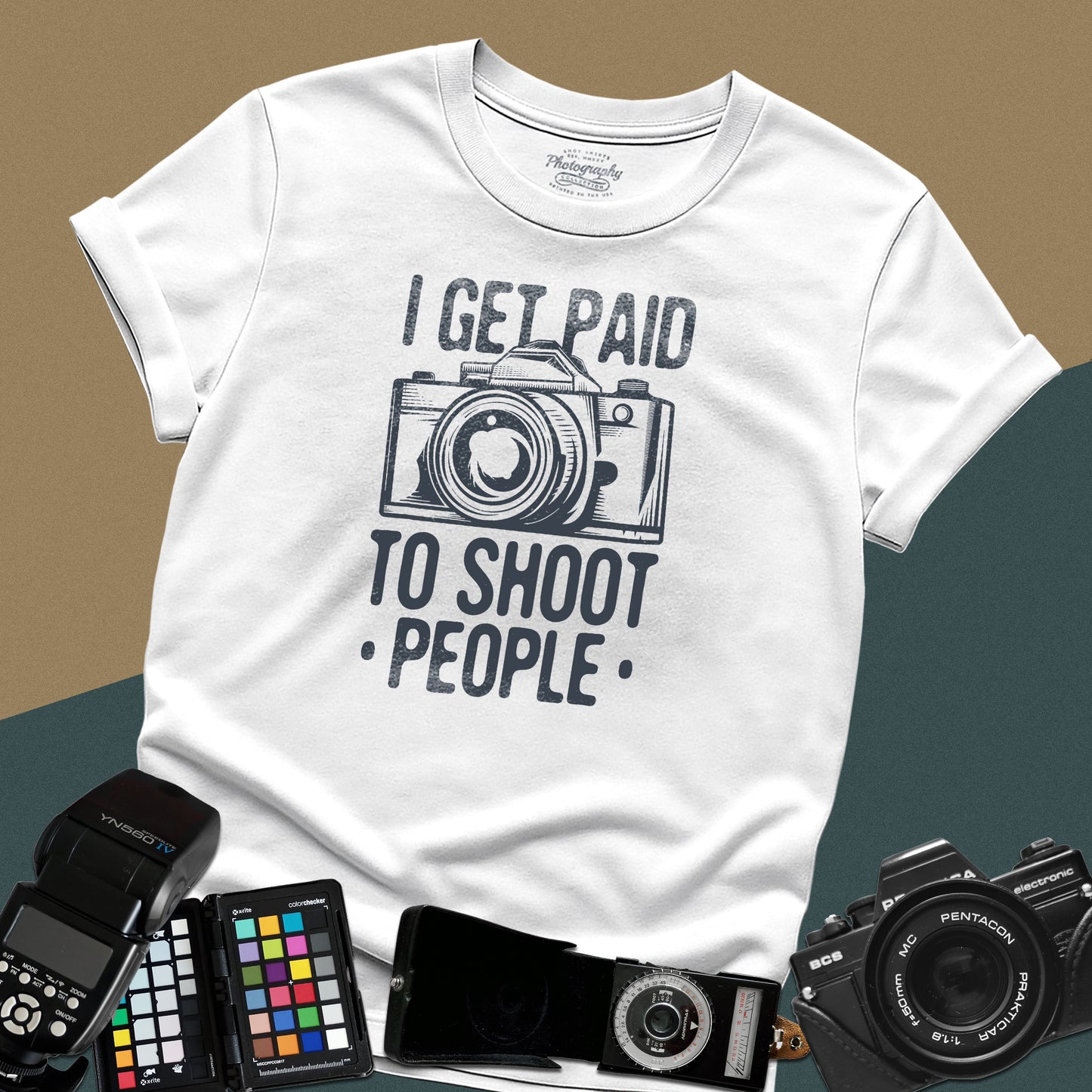 0085. I Get Paid To Shoot People Grunge Photo Camera Unisex T-Shirt