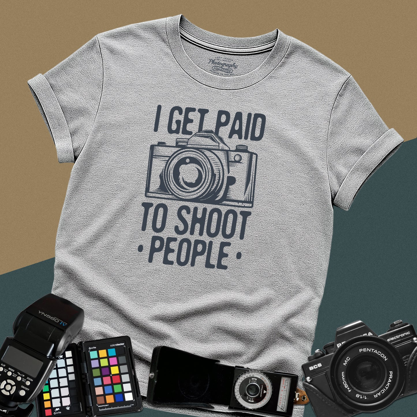 0085. I Get Paid To Shoot People Grunge Photo Camera Unisex T-Shirt