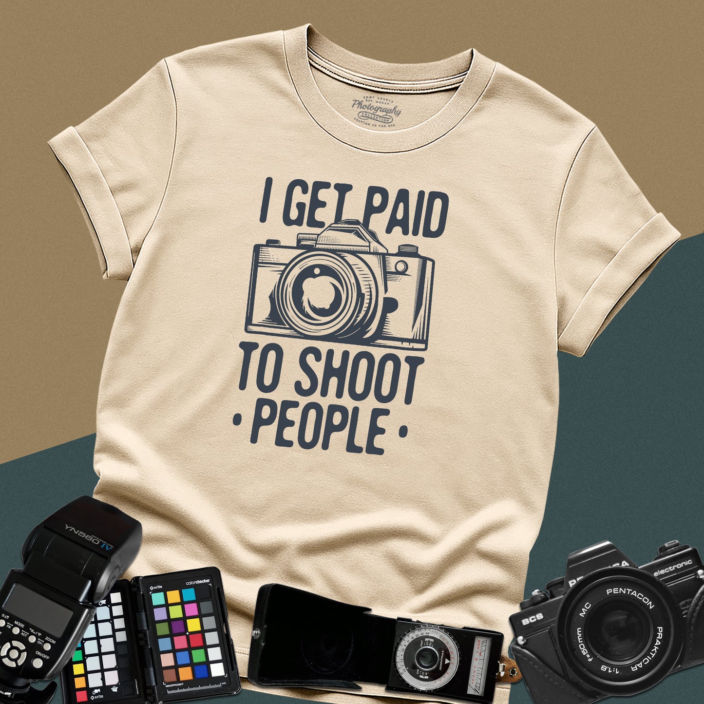 0085. I Get Paid To Shoot People Grunge Photo Camera Unisex T-Shirt