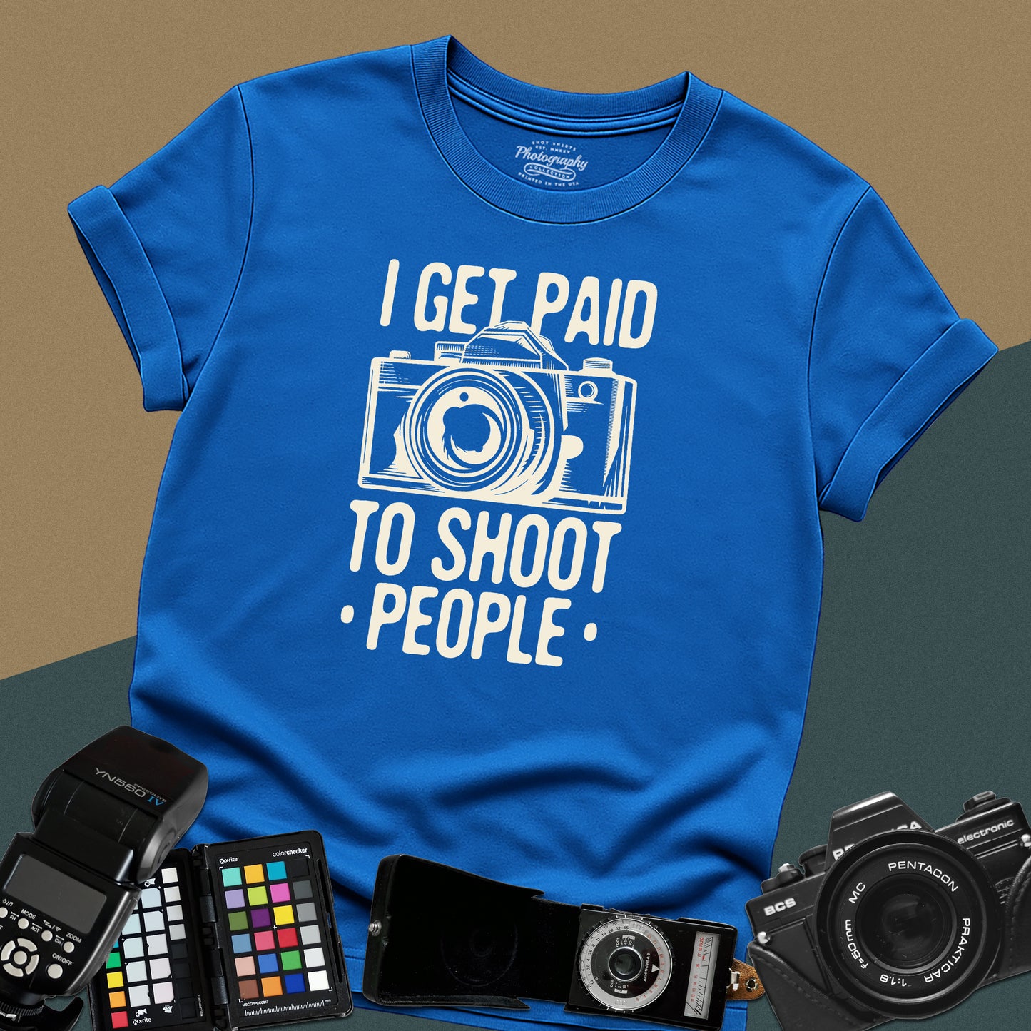 0085. I Get Paid To Shoot People Grunge Photo Camera Unisex T-Shirt