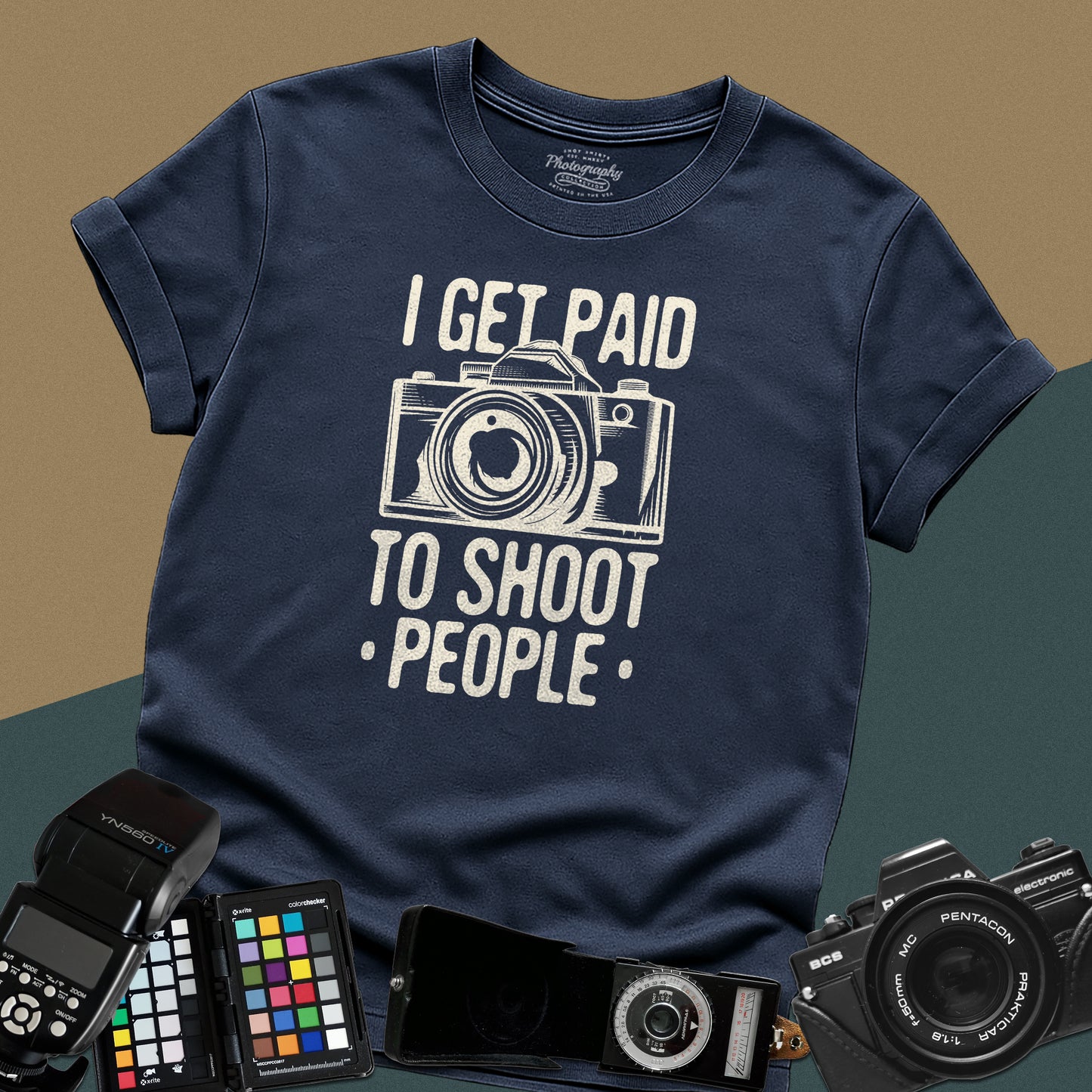 0085. I Get Paid To Shoot People Grunge Photo Camera Unisex T-Shirt