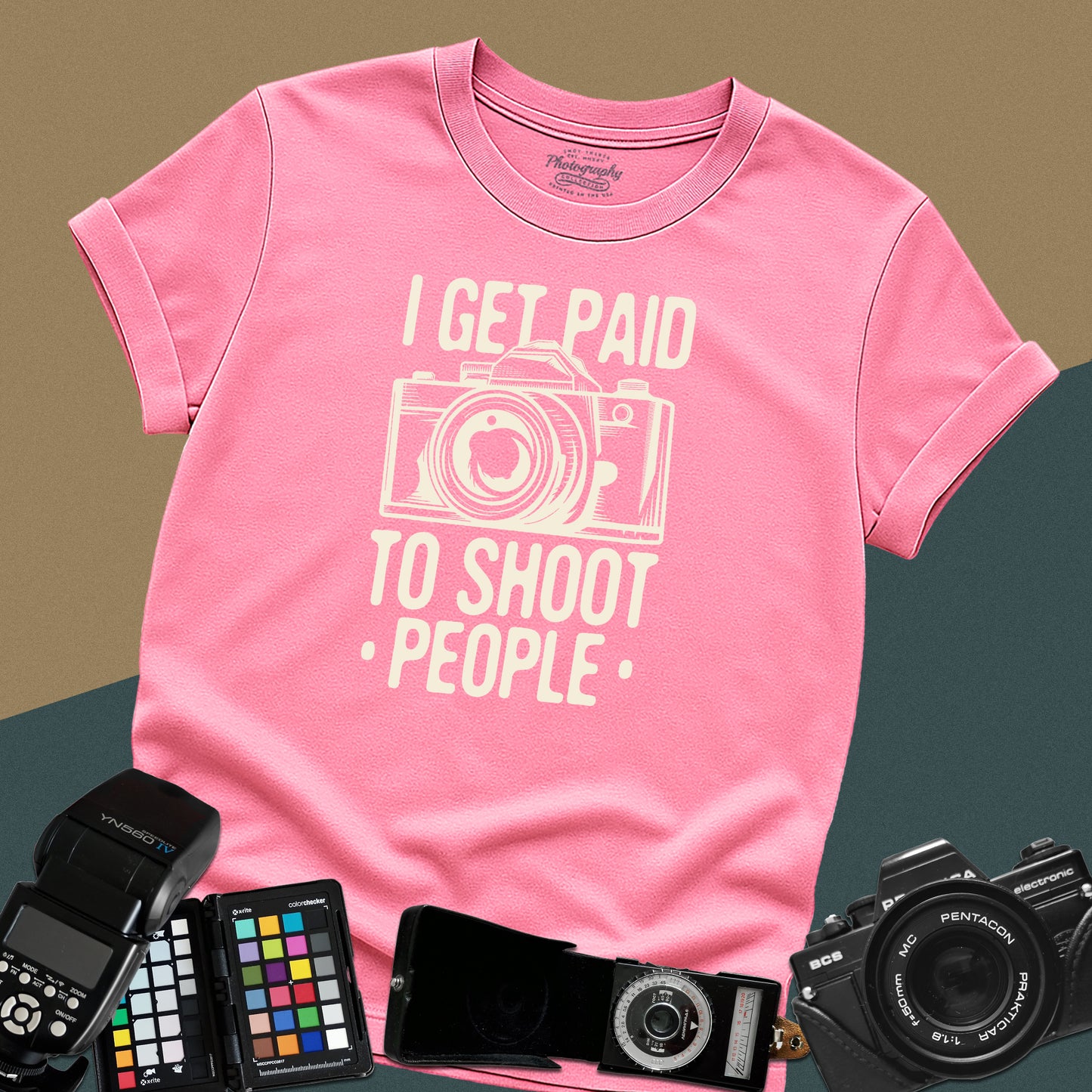 0085. I Get Paid To Shoot People Grunge Photo Camera Unisex T-Shirt