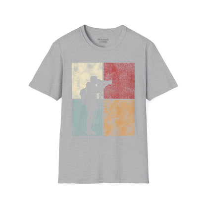 0026. Colored Silhouette Of A Photographer Unisex T-Shirt