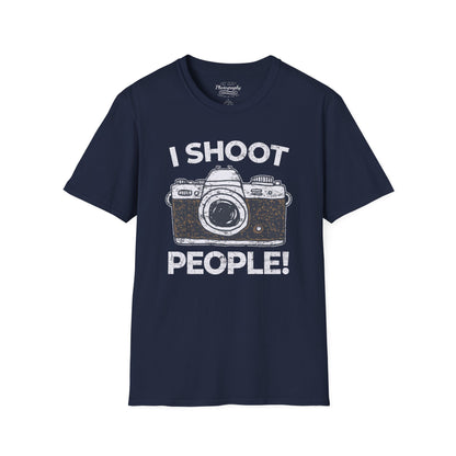 0047. I Shoot People Hand Drawn Retro Photo Camera Unisex T-Shirt