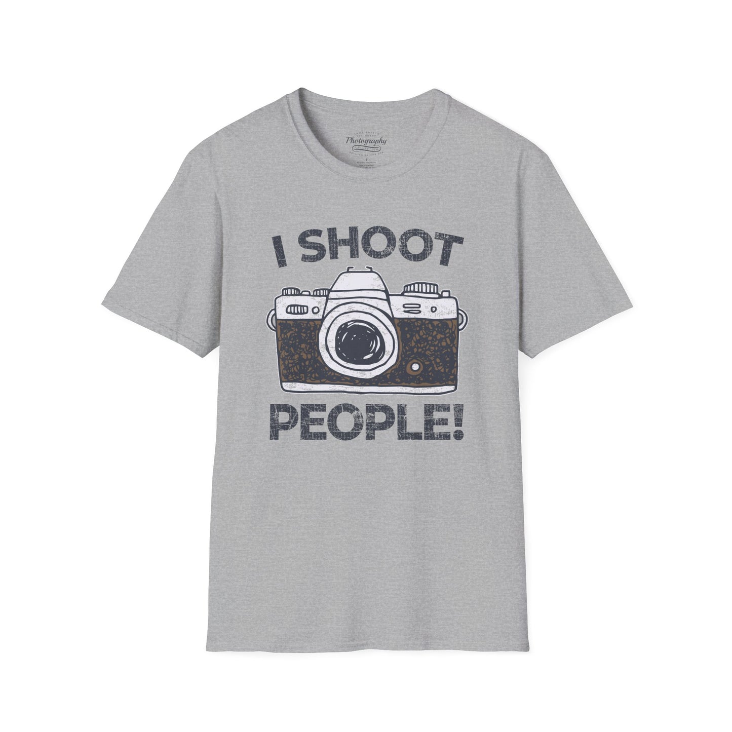 0047. I Shoot People Hand Drawn Retro Photo Camera Unisex T-Shirt