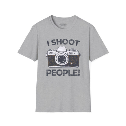 0047. I Shoot People Hand Drawn Retro Photo Camera Unisex T-Shirt