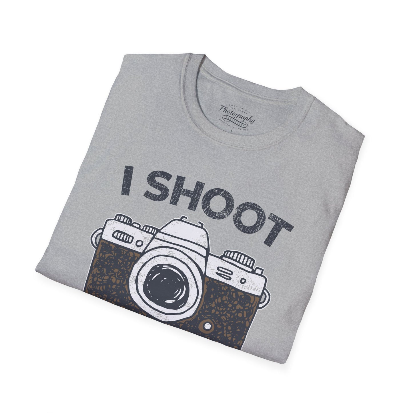 0047. I Shoot People Hand Drawn Retro Photo Camera Unisex T-Shirt