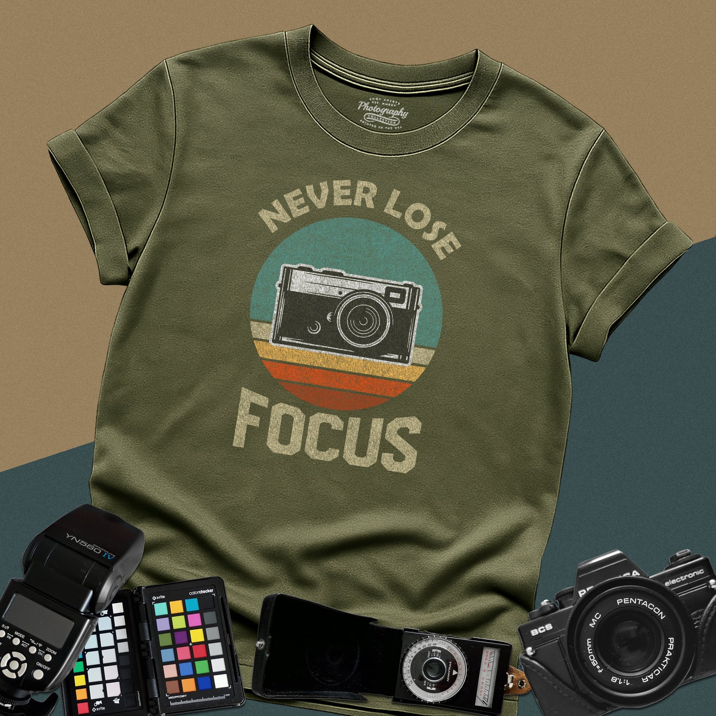 0091. Never Lose Focus Photo Camera Unisex T-Shirt