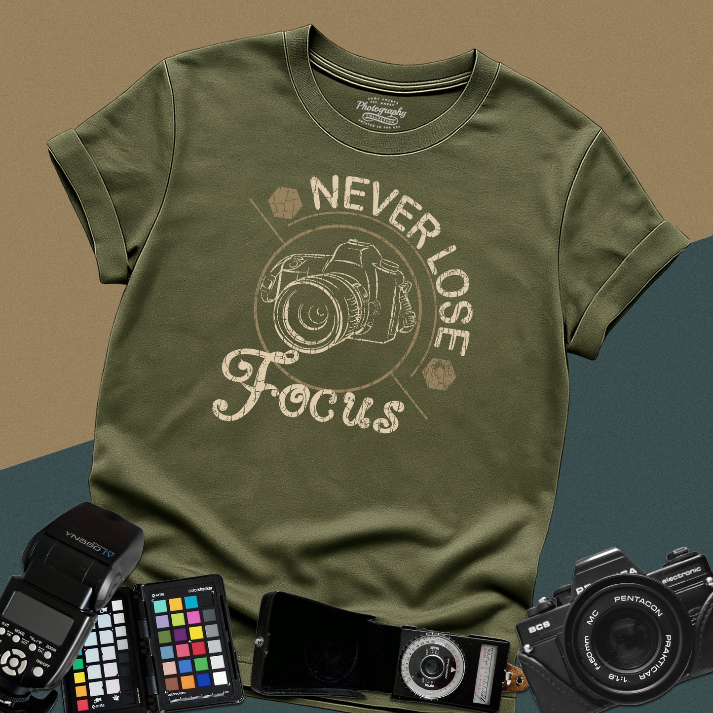 0094. Never Lose Focus Photo Camera Unisex T-Shirt