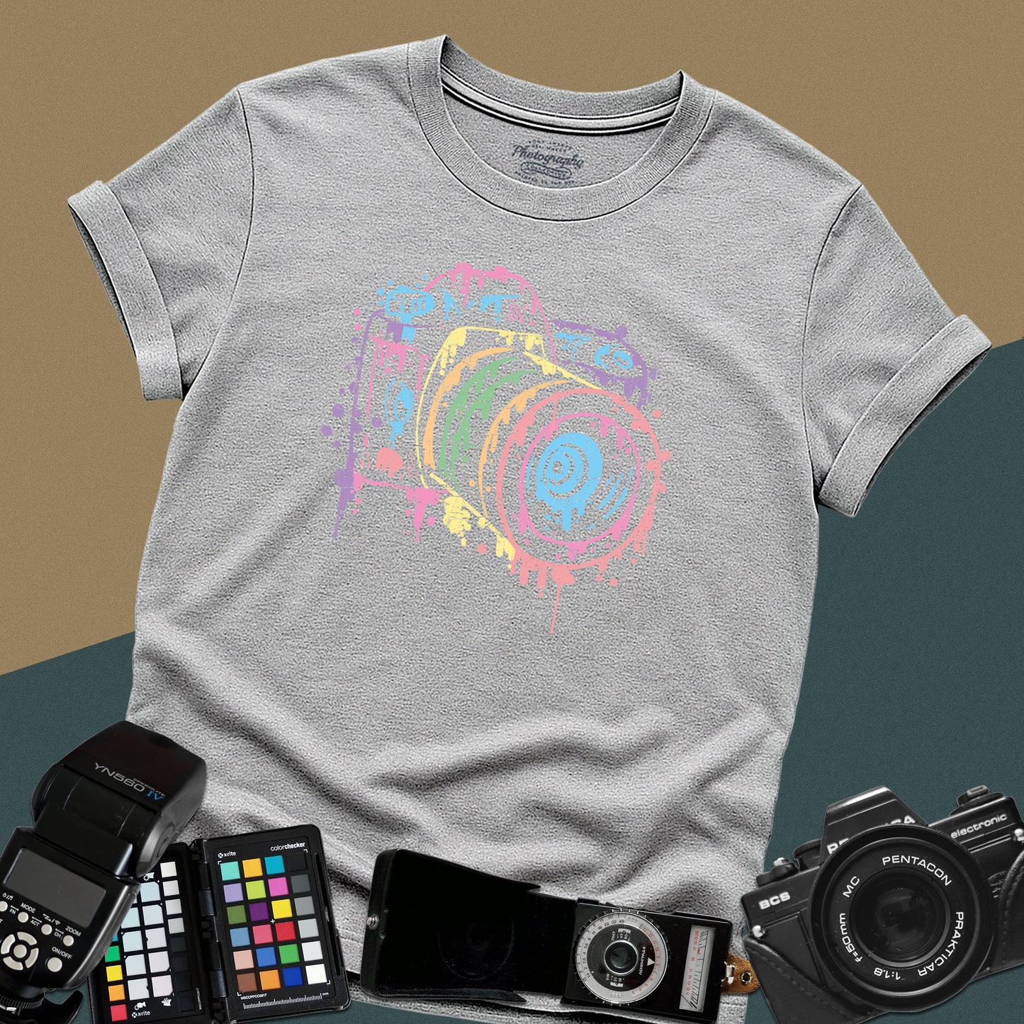 0096. Watercolor Painted Photo Camera Unisex T-Shirt