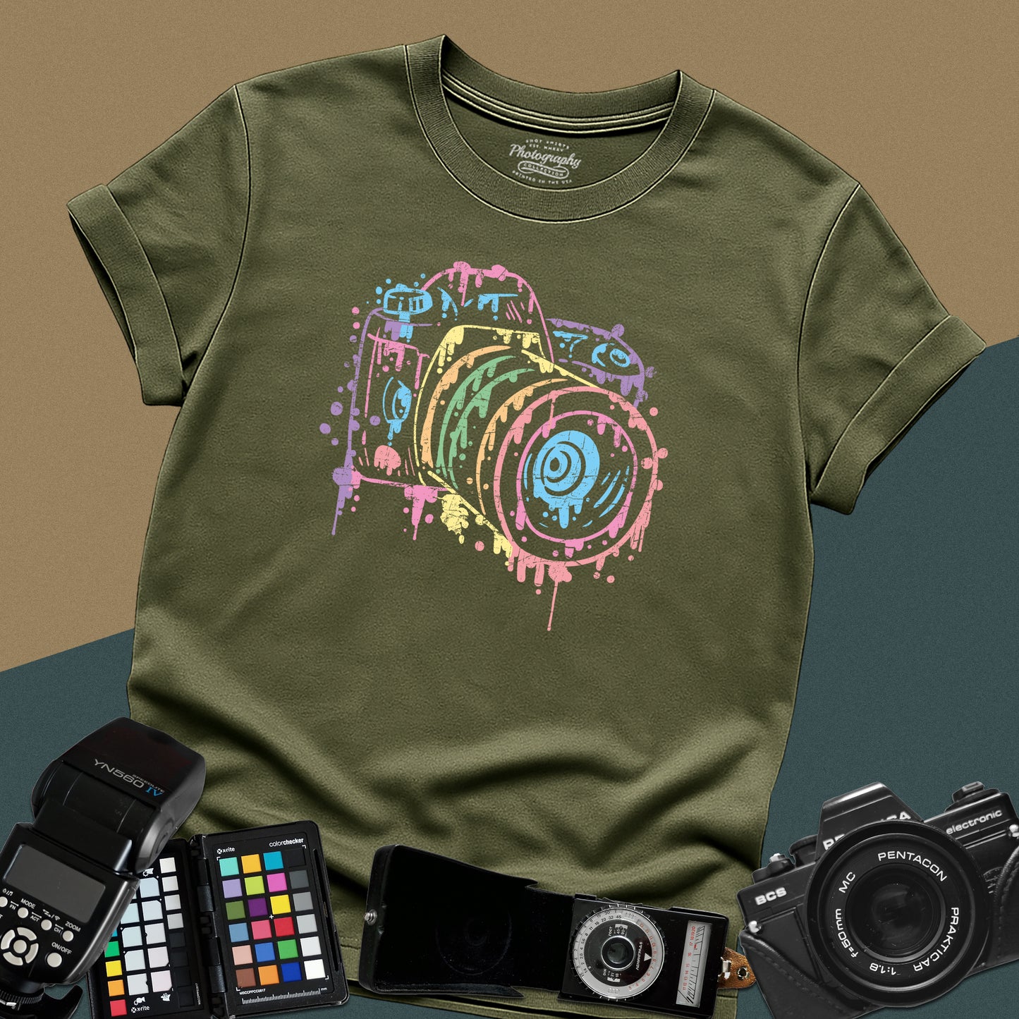 0096. Watercolor Painted Photo Camera Unisex T-Shirt
