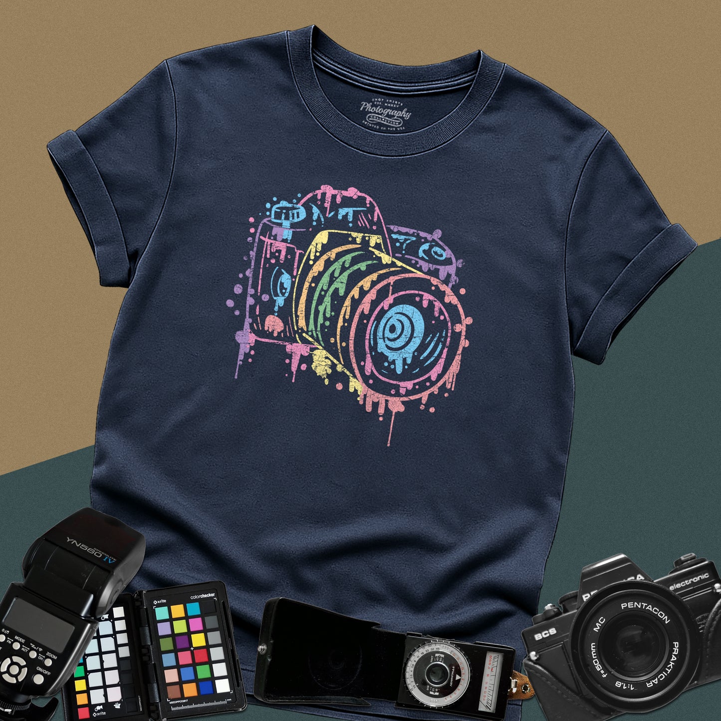 0096. Watercolor Painted Photo Camera Unisex T-Shirt