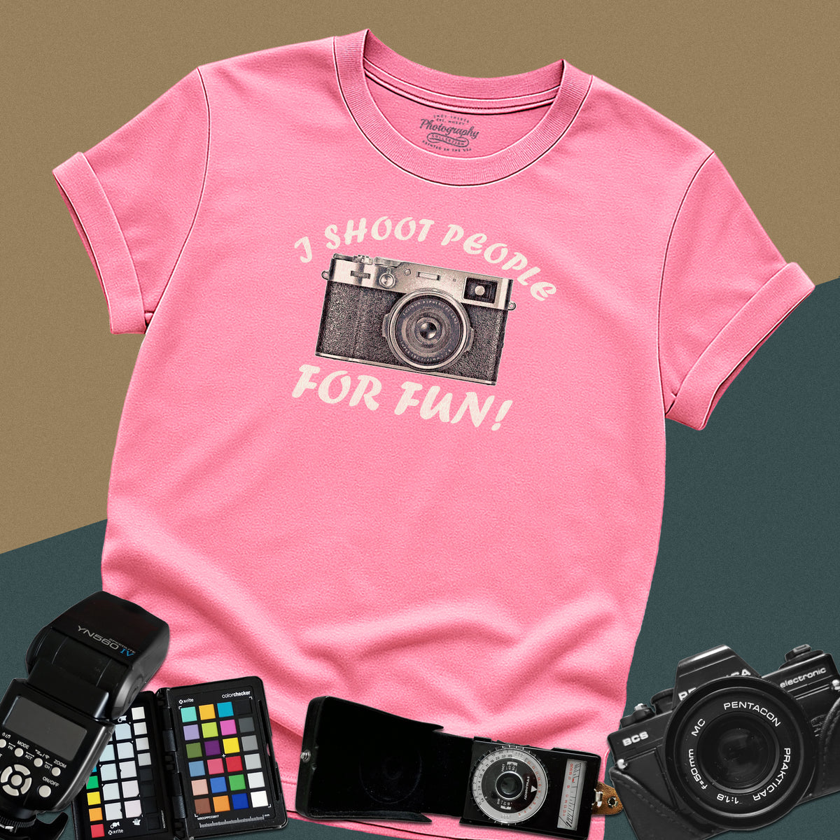 I Shoot People For Fun Funny Photographer Retro Camera T Shirt